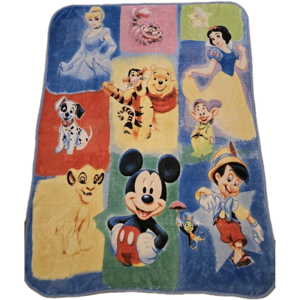 Disney Cartoon‎ Character Plush Throw Blanket Mickey Pooh Tigger Cozy Fleece